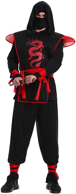 Men's 5 Pc Dragon Ninja outfit Halloween Cosplay Costume - Image 3