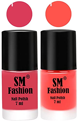 Image of Long Lasting Nail Polish | Nail Paint Combo 7 ml Each) - Set of 2 Rose-Baby Pink