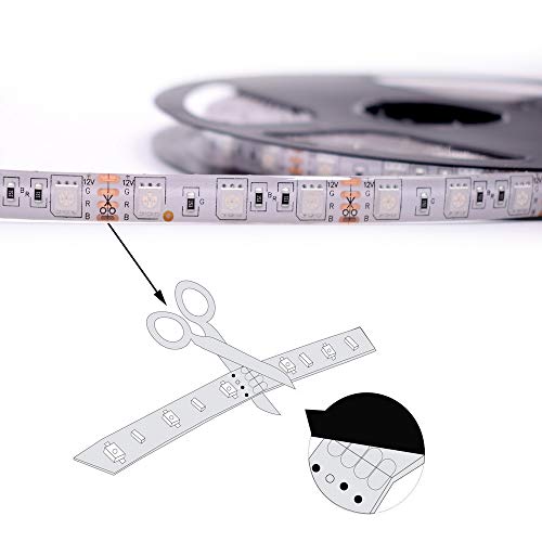 Tira de luces LED RGB 16.4ft con control remoto y fuente de poder miniatura 5