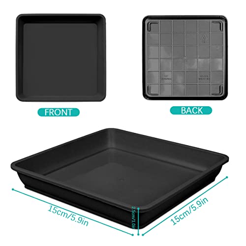 Lnq Luniqi 10 Pcs 6 Inch Square Plastic Plant Saucer Flower Pot Bottom Seat Flower Pot Tray Thick Plastic Drip Tray For Garden Potted Water Drips And Soil （Black） #TOP1