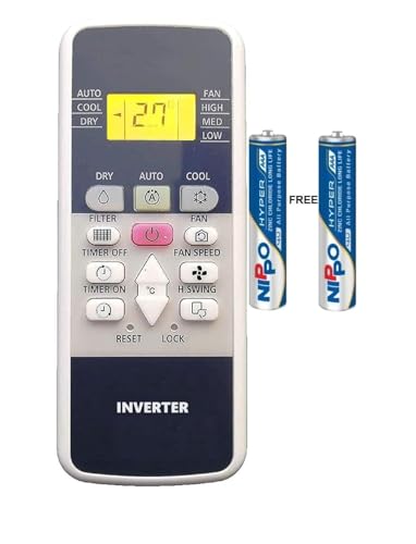 Image of 7-SAT Compatible with Hitachi Inverter AC Remote Original Suitable for Split & Window Ac with Backlight (Come with 2 AAA Batteries)