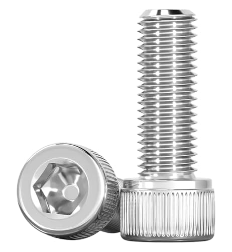 Drenky M8 Cylinder Screws with Hexagon Socket M8 X 25mm Socket Head Cap Screws Bolts DIN 912 (ISO 4762) 304 Stainless Steel Socket Screws Fully Threaded Allen Socket Cap Screws