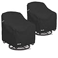 ANartcle Swivel Patio Chair Covers 2 Pack,Waterproof Heavy Duty Outdoor Chair Covers,Patio Swivel Chair Covers for Outdoor Furniture (30 W x 34 D x 38.5 H inches) Black.