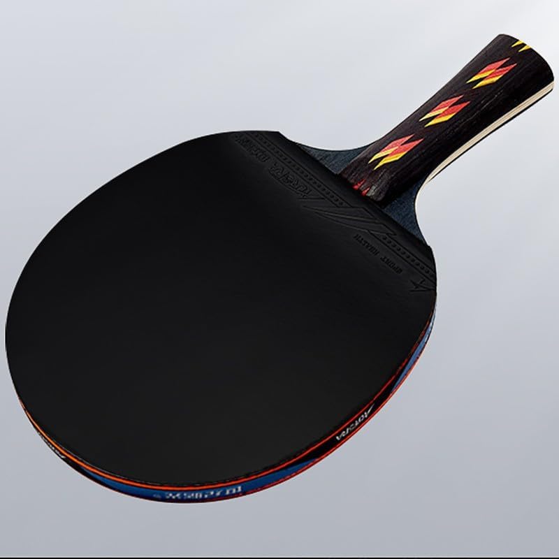Professional Ping Pong Paddle with Carrying Case, Table Tennis Racket with 5-Ply Wood Blade, Table Tennis Paddle for Beginners(Size:Long Handle)