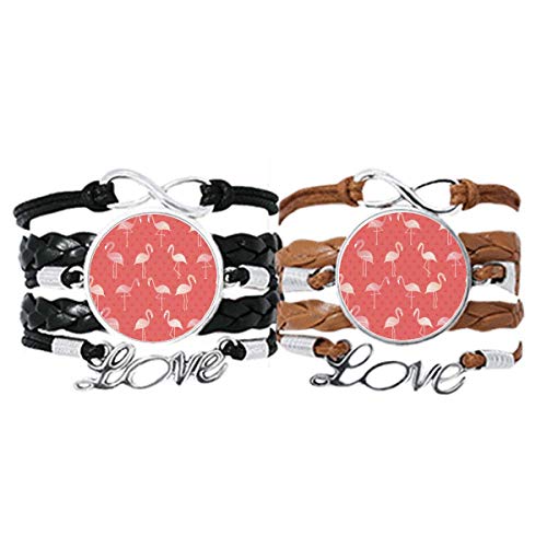 Bracelets en cuir flamant rose : lot de 2 accessoires en cuir premium ajustables