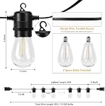 Joomer String Lights Outdoor, 58FT S14 Plug in Patio Lights Waterproof with 15+2 Edison Vintage Shatterproof Bulbs, Connectable Outdoor Hanging Light for Gazebo,Yard, Outside Decor (2700k Warm White) | Plug in Hanging Patio Lights Waterproof Edison V