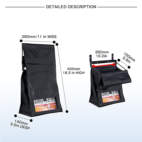 Indoor Wall Mount Mail Catcher Bag Door Slot Post Box Basket Mail Boxes Organizer Security Black (M) #TOP2