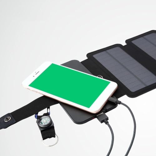 Cargador solar Lpitoy con panel solar plegable y puertos USB para teléfonos móviles en acampadas 4