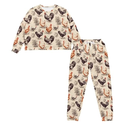 Image of Women's 2 Piece Printed Pajama Set Long Sleeve Sleepwear Set with Long Pants Casual Lounge Sets with Pocket