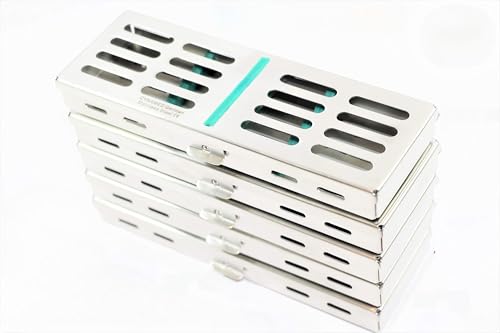 Sterilization Cassette for 5 Instruments AUTOCLAVABLE German Stainless Green 5 EA for Dental and Veterinary Instruments CYNAMED