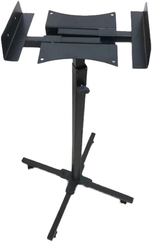 Smart Shelter 2 Height Adjustable Satellite Speaker Stands Mounts Heavy Duty Floor Surround Sound Satellite Small Bookshelf Speakers Stand for 64cm to 110cm | 100% Made of Metal (Pack of 2 Stands)