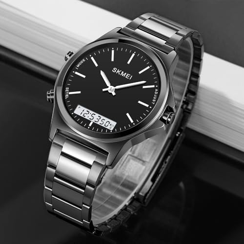 Minimalist Watch for Men LED Digital Watch Men Analog Ultra Thin Mens Waterproof Watches Stainless Steel Stopwatch Wrist Watch2
