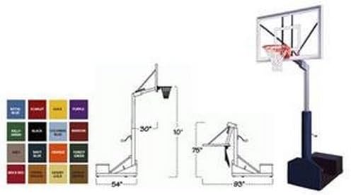 First Team Rampage Nitro Portable Basketball Hoop with 60 Inch Glass Backboard Color: Black