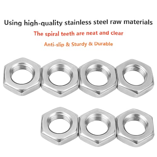 Ctyjia 30 PCS Hex Thin Nuts M4 Locking Nut, 304 Stainless Steel Hex Nuts, for Lndustrial Construction Fasteners - Image 4