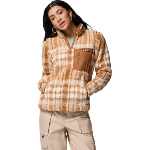 Columbia, Womens, West Bend™ 1/4 Zip II, Camel Brown Herringplaid, Large