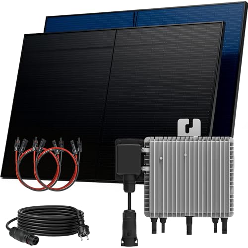 SUNNIVA® 1000W Balkonkraftwerk BIFAZIAL FULLBLACK komplett Steckdose DEYE 800W Wechselrichter...