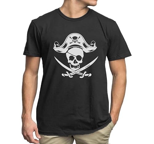 Skull Shirt Mens Pirate Shirt Skull and Crossbones Tshirt Pirate Costume Men Causal Short Sleeve Tee Top