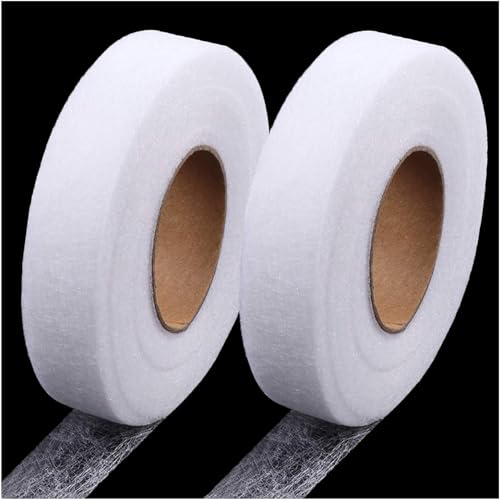 Ailiver Bande Thermocollante 60 mètre Rubans Thermocollant largeur 20 mm pour Ourlet de Couture pour Assembler des Tissus, Pantalons, Rideaux,Vêtements (2 PCS)