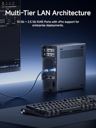 Image of MINISFORUM MS-02 Ultra Mini Workstation Core Ultra 9 285HX(24C /24T, up to 5.5GHz) Barebone without RAM /SSD /OS, 2x25G SFP+, 1x10G + 1x2.5G RJ45, HDMI|2xUSB4 V2 Output, 4x DDR5 Slot, 4x SSD Slot Mini PC