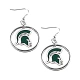 NCAA Michigan State Spartans Floating Logo Hoop Earrings