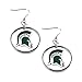 NCAA Michigan State Spartans Floating Logo Hoop Earrings