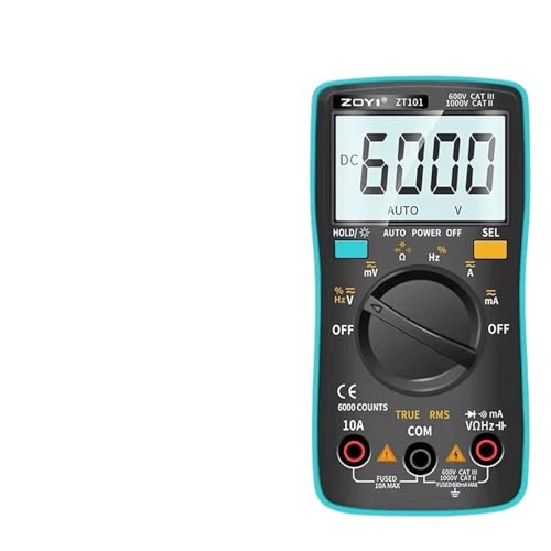 Multimètre numérique ZT101 voltmètre ampèremètre AC DC portable compteur 6000 points rétroéclairé