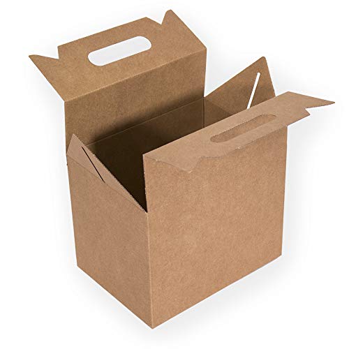 ONLY BOXES, Picknickbox, Maxi, aus Kraftpapier, für Partys, Mahlzeiten, Restaurants, 24 x 16 x 18 cm, 10 Stück
