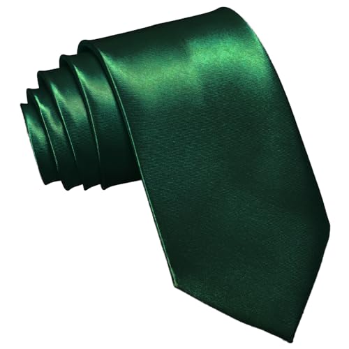 Image of WOXVM Men's Ties Classic Solid Satin Tie Pure Color 3.15 inch Mens Necktie, Premium Formal Black Ties For Men Business & Wedding
