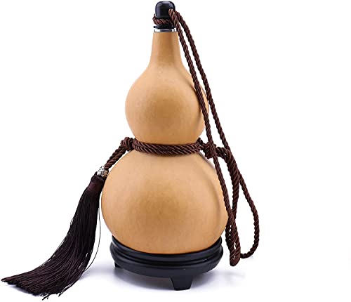 jinshang Gourde naturelle séchée avec couvercle creux en calabash pour porte-boissons, décoration décorative (uni, 500 ml) Cover