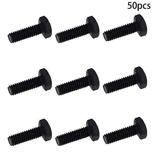 Image of Aicosineg M4 x 12mm Carbon Steel Grade 8.8 External Hex Head Screw Bolts Metric Thread Hexagon Bolts Fastener, 15 x 7 x 7mm (Lx W x H) for Hardware Furniture Machinery Black 50pcs