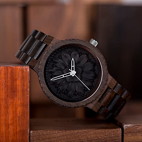 Montre en bois vintage homme quartz avec bracelet réglable et motif serpent viking nordique