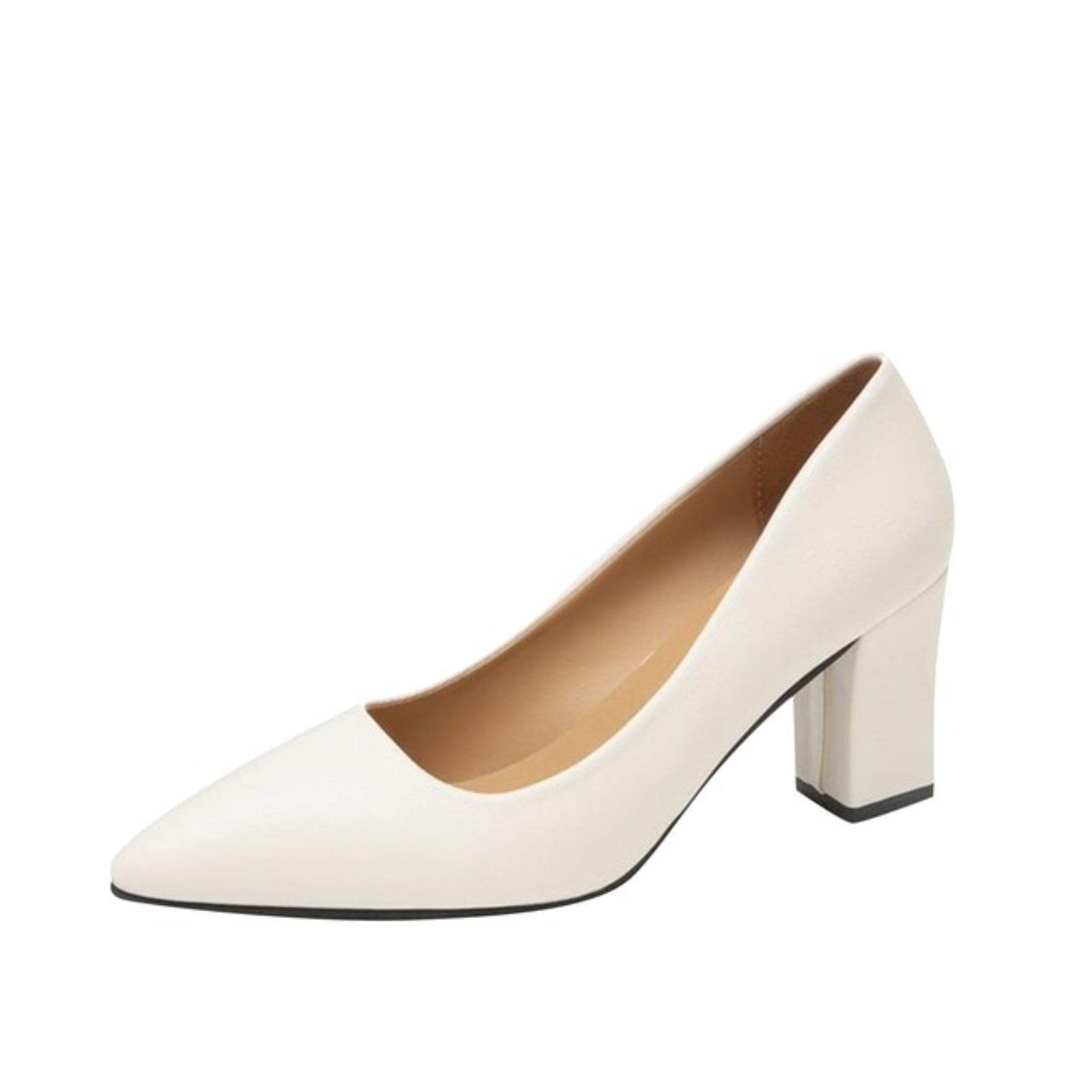 Chaussures Femme Talons Hauts épais 5.5 Cm - Creux Carré, Couleur Unie, Style Décontracté Pour L'hiver