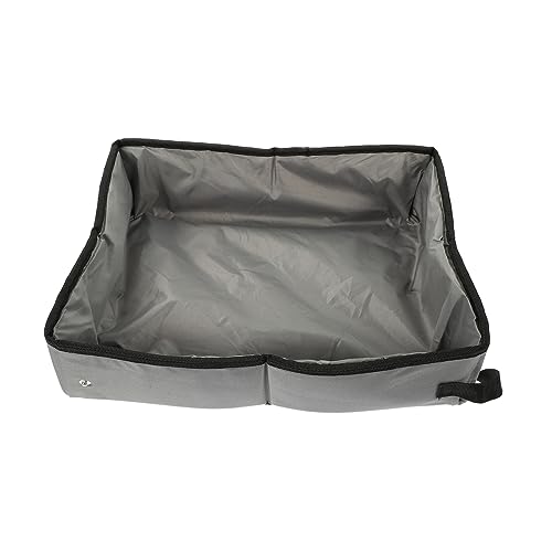 Phantasmia 折りたたみ式猫用トイレトレイ ? 防水設計で携帯便利、屋外や旅行に最適なポータブル猫砂容器 (グレー)