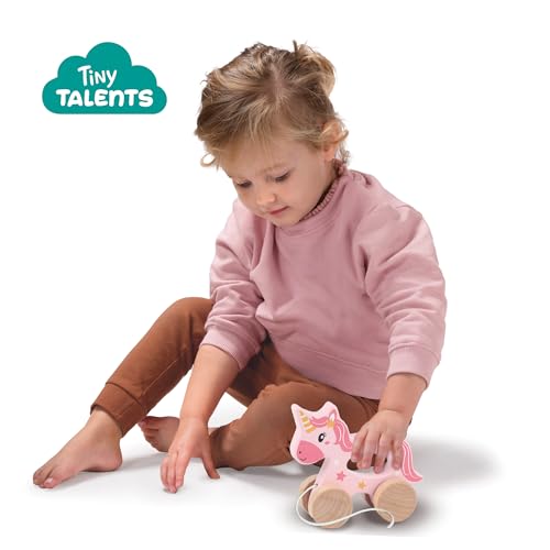 Image of SES Creative 13137 - Push and Pull 2 in 1 Wooden Unicorn, Real Wood, Modern Design, Made for Children 18 Months and Older