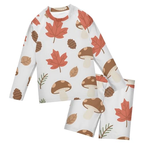 Traje de baño de 2 piezas para niños con protección UV y mangas largas