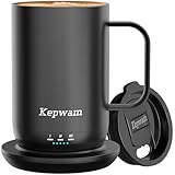 Kepwam Self-Heating Coffee Mug T1, 16oz Rechargeable Heated Coffee Mug, Smart Coffee Warmer Mug with App-Controlled,Advanced Temperature-Controlled Heating Coffee Gifts for Women Men Coffee Lover