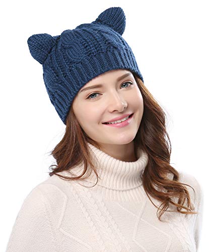 Bellady Women's Hat Cat Ear Crochet Braided Knit Caps - Main Image