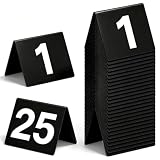 25 numeri da tavolo da 1 a 25, neri su entrambi i lati, in acrilico, per matrimoni, ristor...
