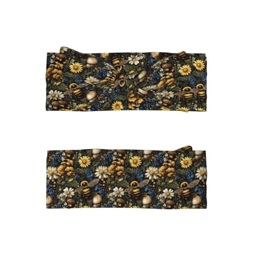 Daisy Flower Bee Print Baby Girl Bows Headbands Baby Girls Newborn Headbands Infant Toddlers 0-6 Months2