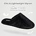 Snug Leaves Women's Fuzzy Scuff Slippers Soft Comfy Memory Foam Non-slip Indoor House Shoes (Black, Size 7-8)
