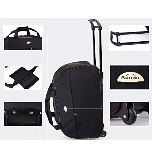 Boshen 24 Inch Travel Rolling Duffle Bag Waterproof Trolley Bag Versatile Carry-On Luggage Weekender Bag (Black)