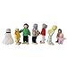 Wooden Doll House Family, 7 Miniature Figures - Dress-Up Characters: Grandpa, Grandma, Mom, Dad, Boy, Girl