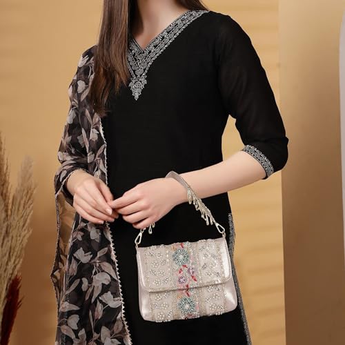 Image of Nevis Stylish Embroidery Unique Design Traditional Wedding Party Handheld Potli Bag For Women