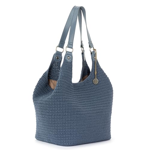 Image of The Sak Roma Shopper In Crochet, Double Shoulder Straps, Maritime
