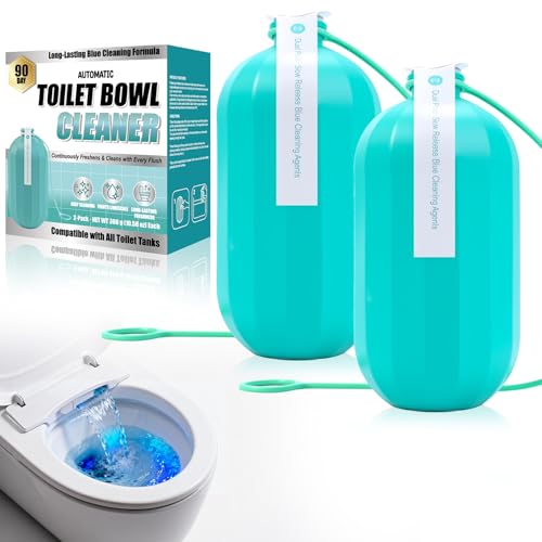 Automatic toilet bowl cleaner, odor removal Stain removal Makes toilet bowls look new with a light, fresh scent