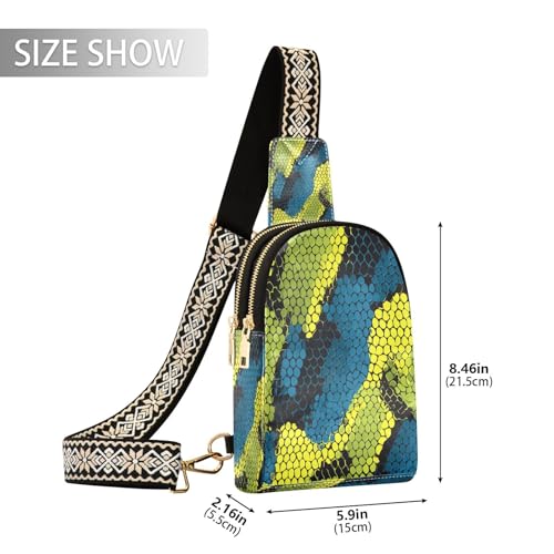 Imprimé tendance en fourrure de serpent bleu vert chic pour accessoire mode élégant - 2