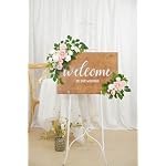 Wedding Decor (Pack of 2) Welcome Sign Flower Backdrop Garland for Ceremony Reception Wall Easel Home Decoration Entryway Faux Outdoor Board Head Table Decor (Blush) - Image 5