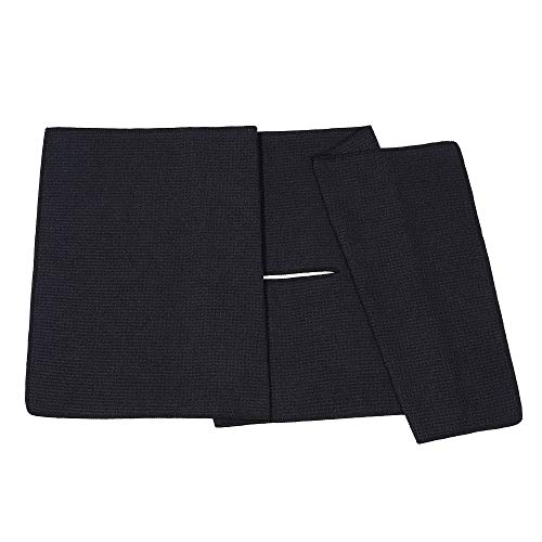 Mile High Life | Pro Tour Caddy Towel | 17” X 40” With 8” Center Slit | Premium Microfiber Waffle Texture (Black) #TOP3