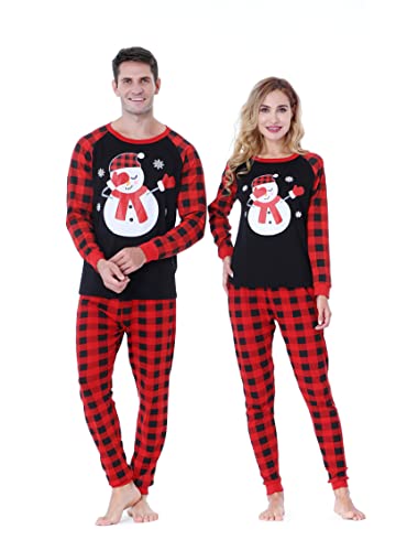 Benaive Matching Family Christmas Pajamas Set Holiday Pjs for Women Men Sleepwear (Black & Red, Snowman, 4T) - image 2