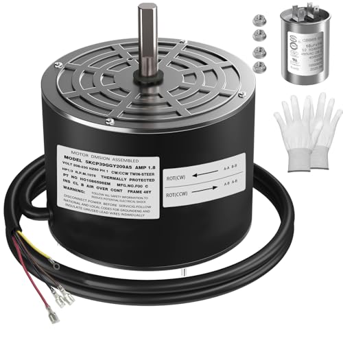 Xicbie 5KCP39GGY209AS 1/3 HP 230V 1057 RPM Condenser Fan Motor, Reversible CW/CCW, Genuine Replacement K55HXGDD-8119,1085926, Upgraded Aluminum Housing, Durable Energy Efficient HVAC AC Motor